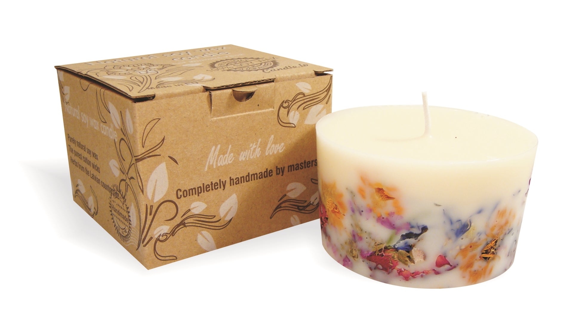 Gartda sojas vaska svece ar citrona un ilang ilang ēterisko eļļu - krāsu līnija balta, 200ml