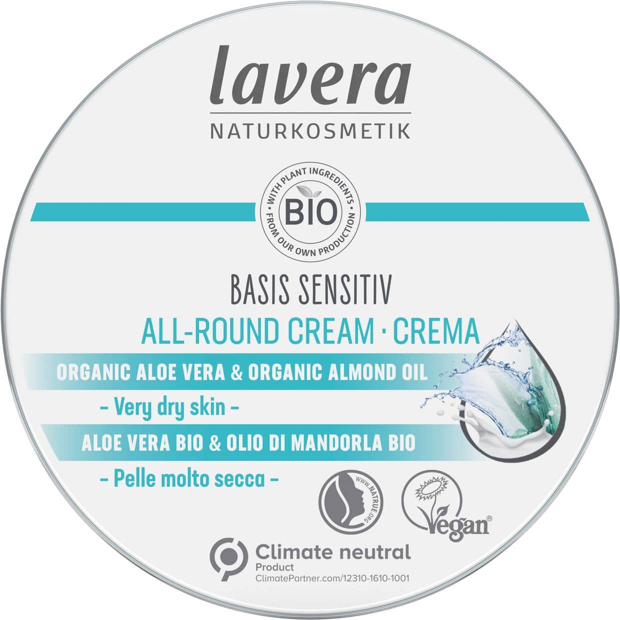 Lavera Basis Sensitiv universāls krēms sejai un ķermenim, 150ml