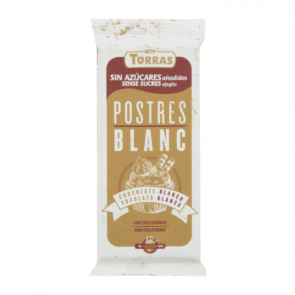 Torras baltā šokolāde kulinārijai, bez pievienota cukura, 200g