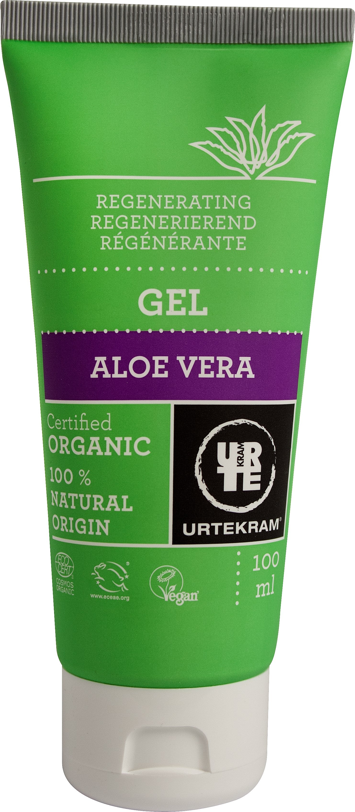 Urtekram Aloe Vera atjaunojoša alvejas želeja, 100ml