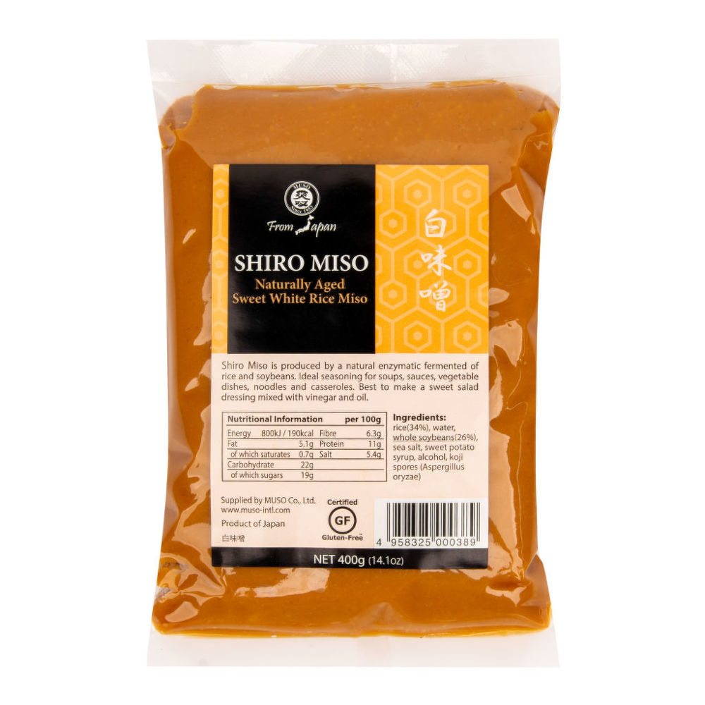 Muso balto rīsu miso pasta Shiro, 400g