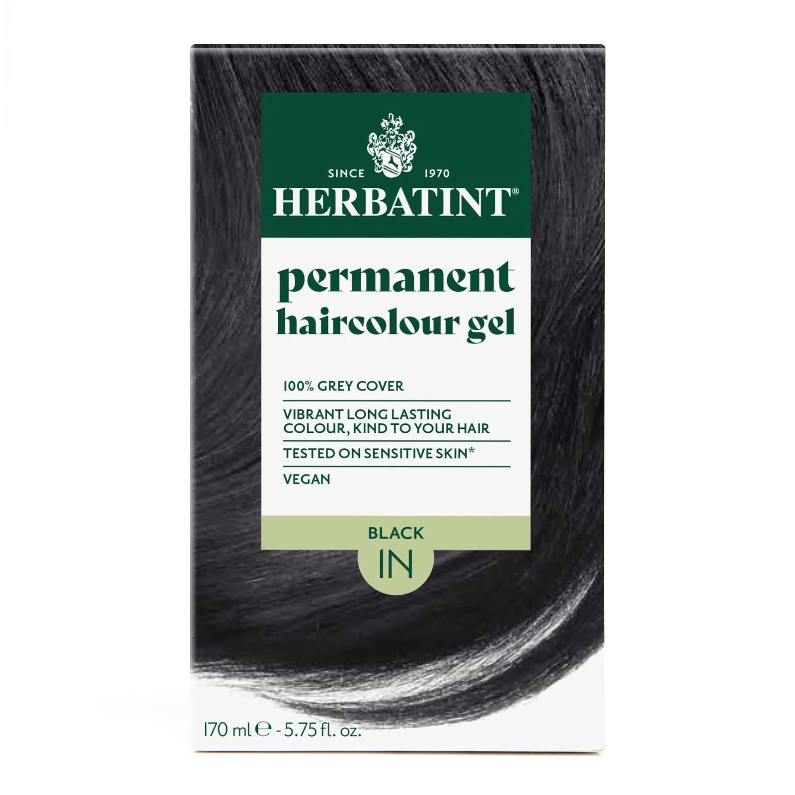 Herbatint ilgnoturīga želejveida matu krāsa, 1N (melna), 150ml