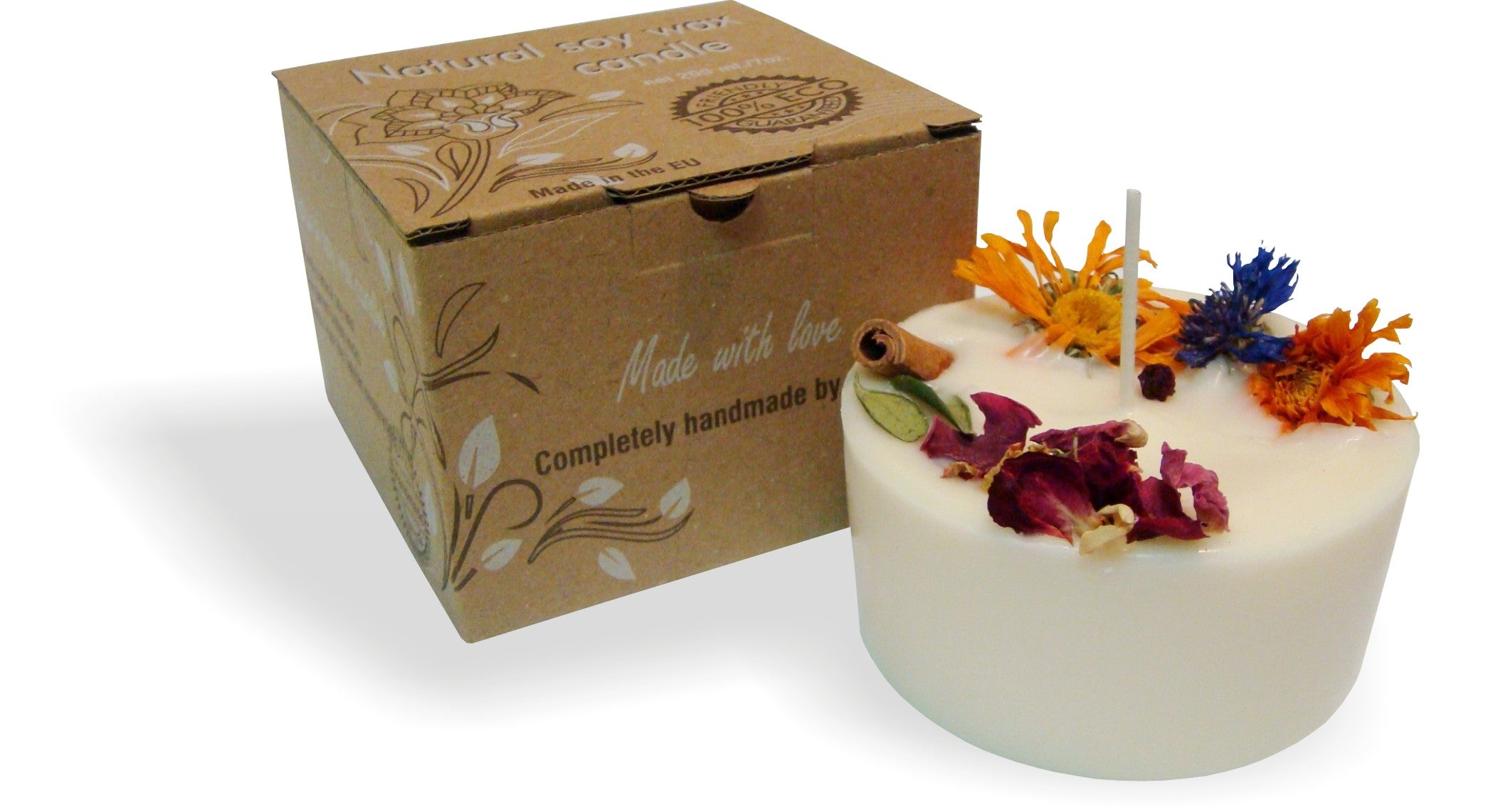 Gartda sojas vaska svece ar vaniļas ēterisko eļļu, 200ml