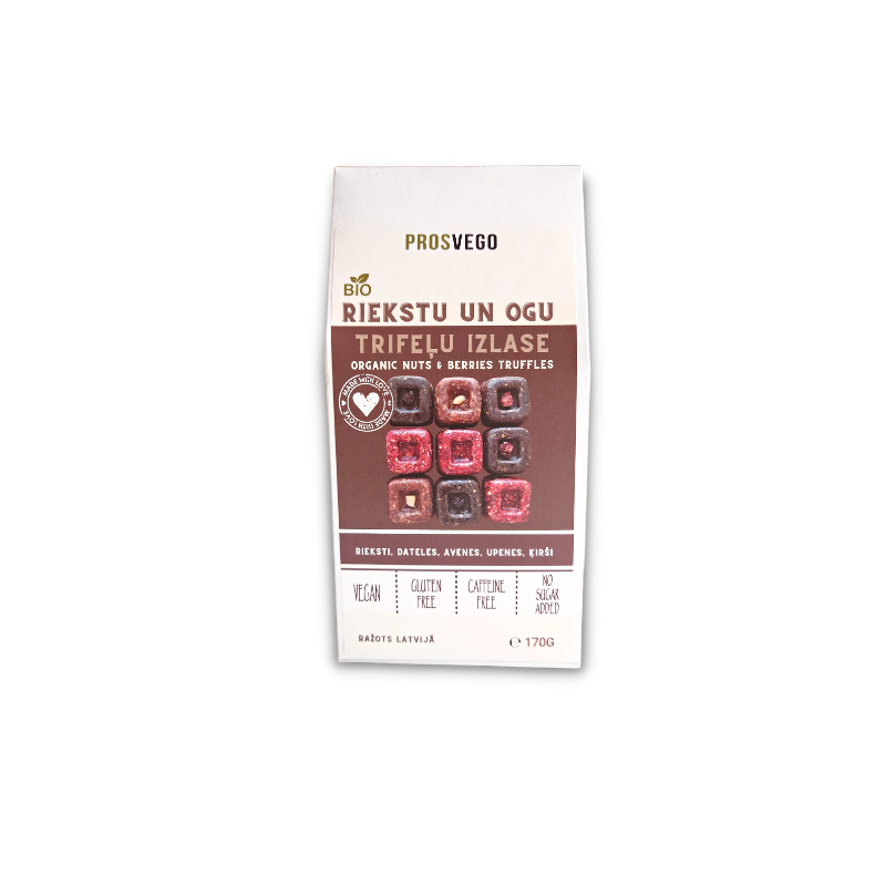 Prosvego BIO riekstu un ogu trifeļu izlase, 170g