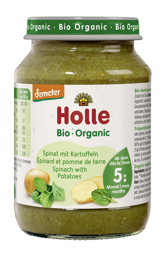 Holle BIO spinātu un kartupeļu biezenis no 5 mēn., 190g