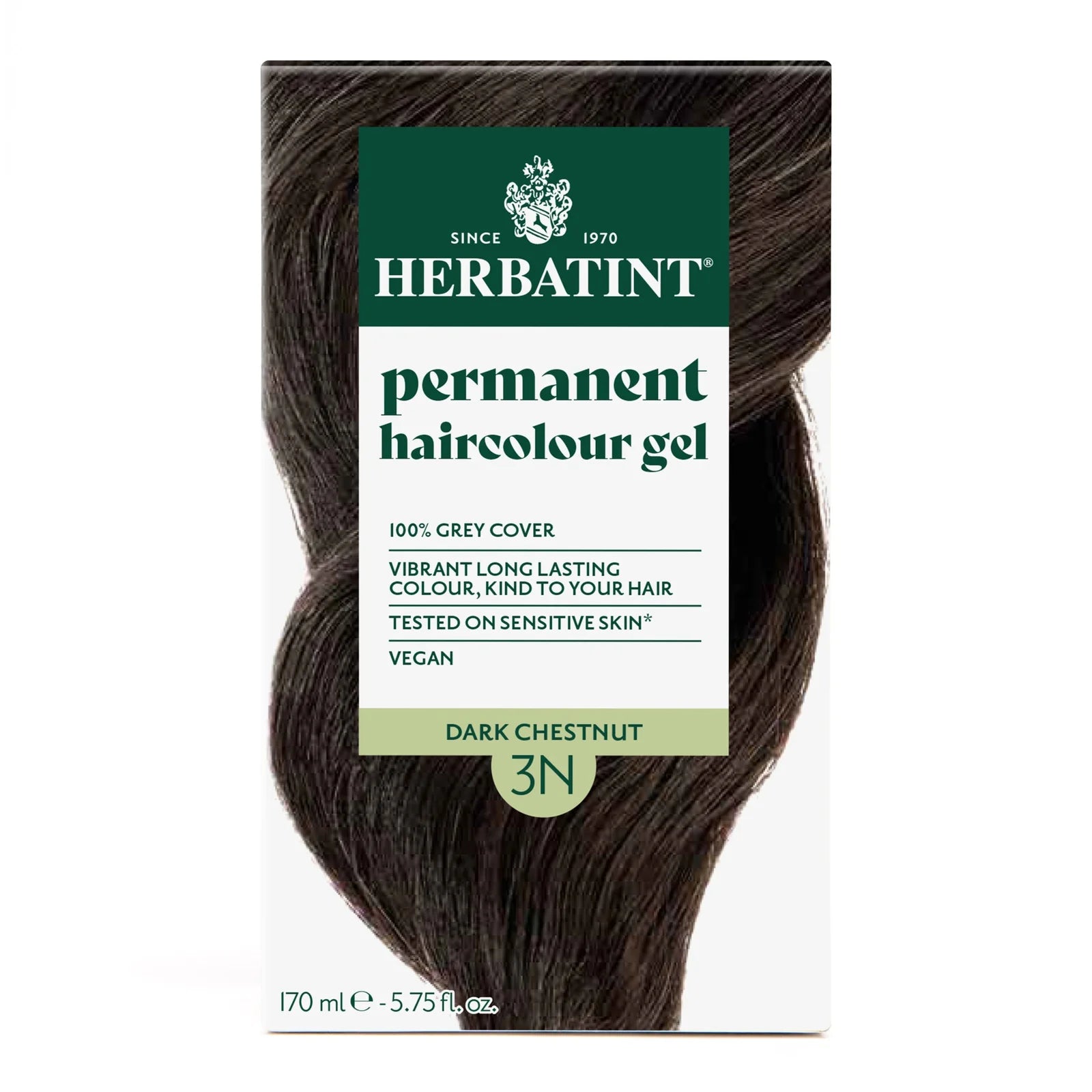 Herbatint ilgnoturīga želejveida matu krāsa, 3N (tumši kastaņbrūna), 150ml