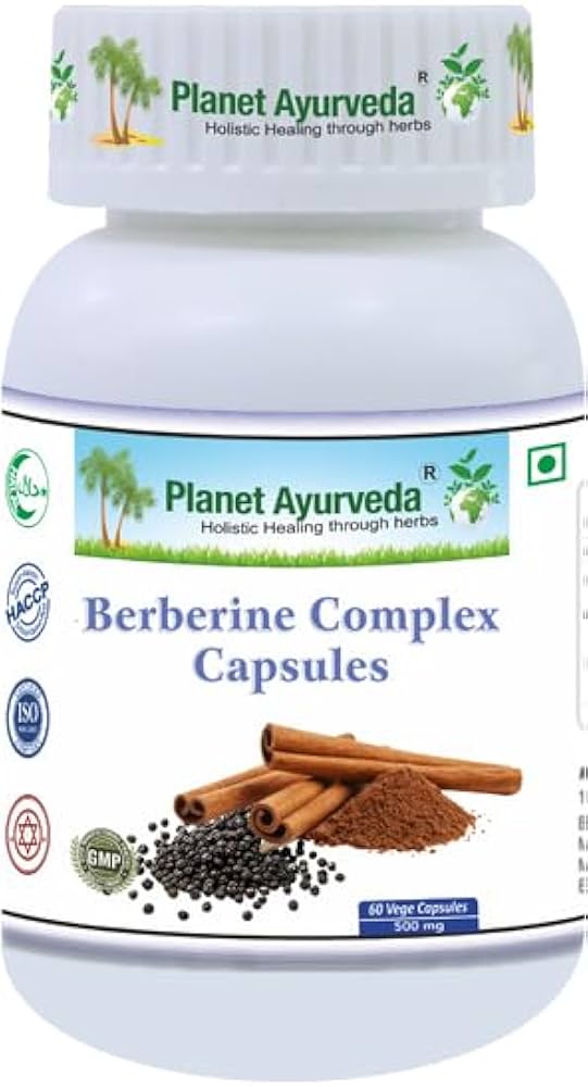 Planet Ayurveda uztura bagātinātājs Berberīna komplekss (Berberine Complex), 60 kaps.