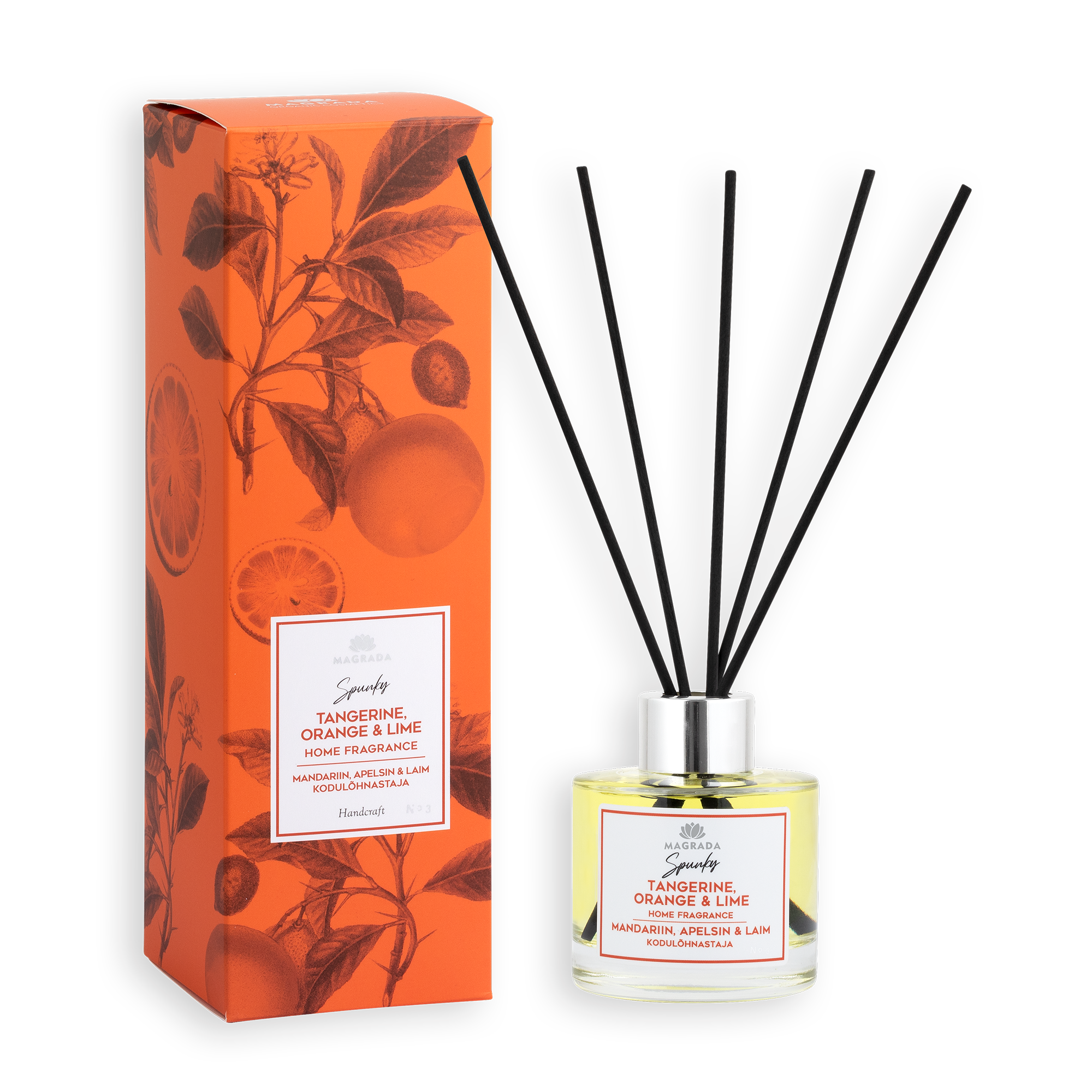 Magrada mājokļa aromatizētājs / difūzeris ar mandarīniem, apelsīniem un laimu Spunky, 100ml