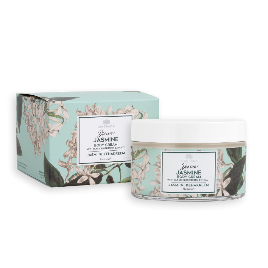 Magrada Divine Jasmine ķermeņa krēms ar jasmīna aromātu un melnā plūškoka ekstraktu, 200ml