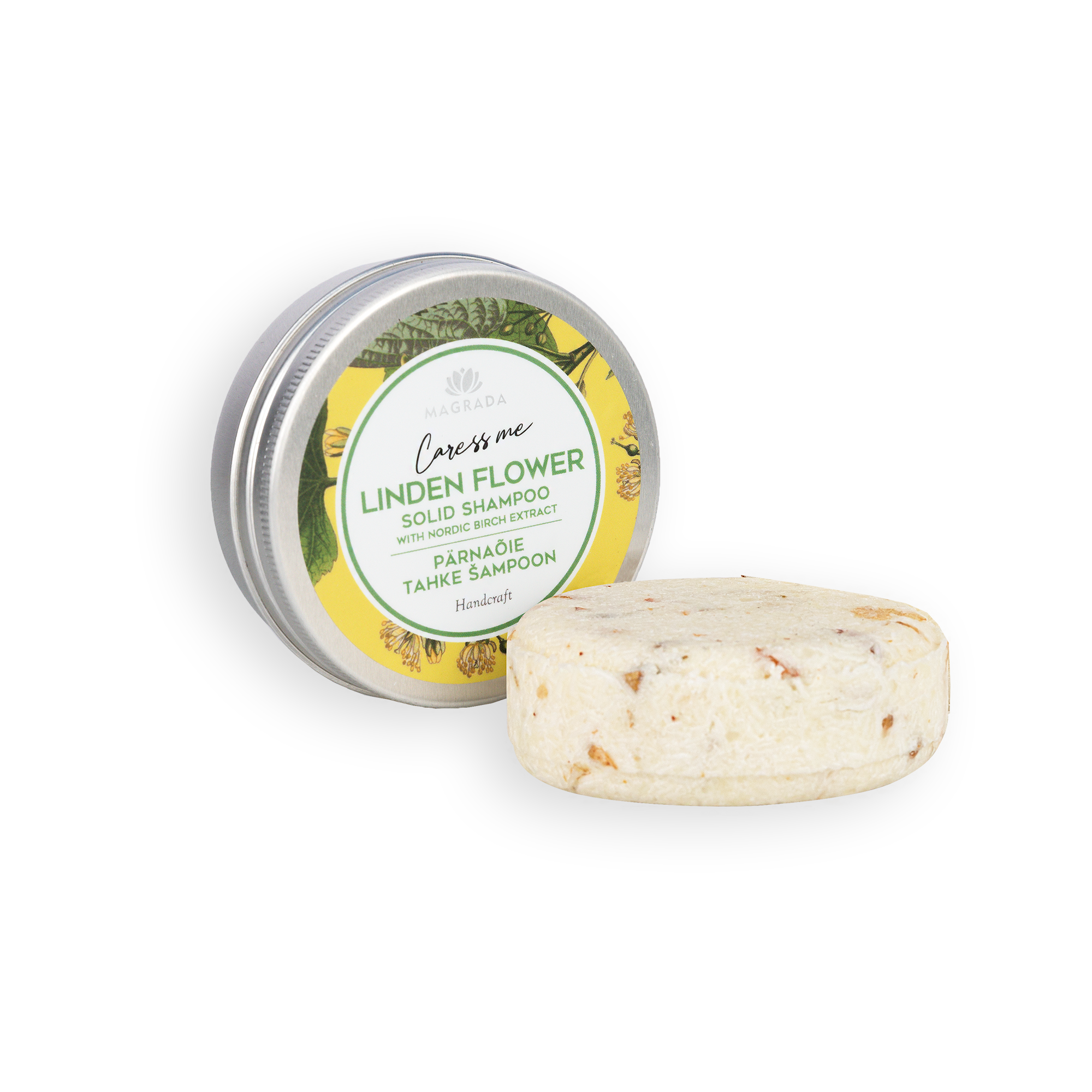 Magrada Linden Flower liepziedu cietais šampūns / šampūnziepes ar bērza ekstraktu, 58g