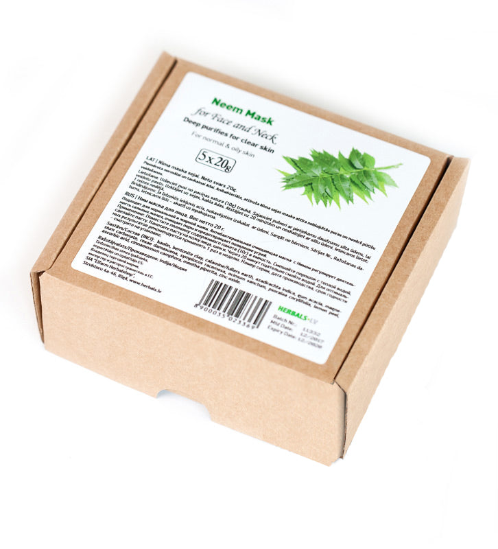 Herbals pulverveida nīma sejas maska, 5 x 20g