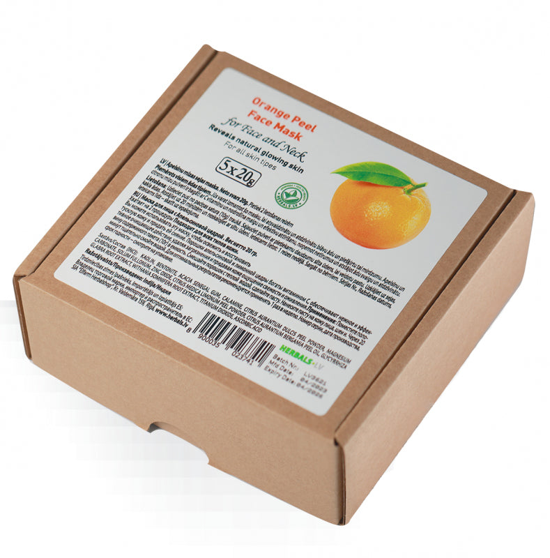 Herbals pulverveida apelsīnu mizas sejas maska, 5 x 20g