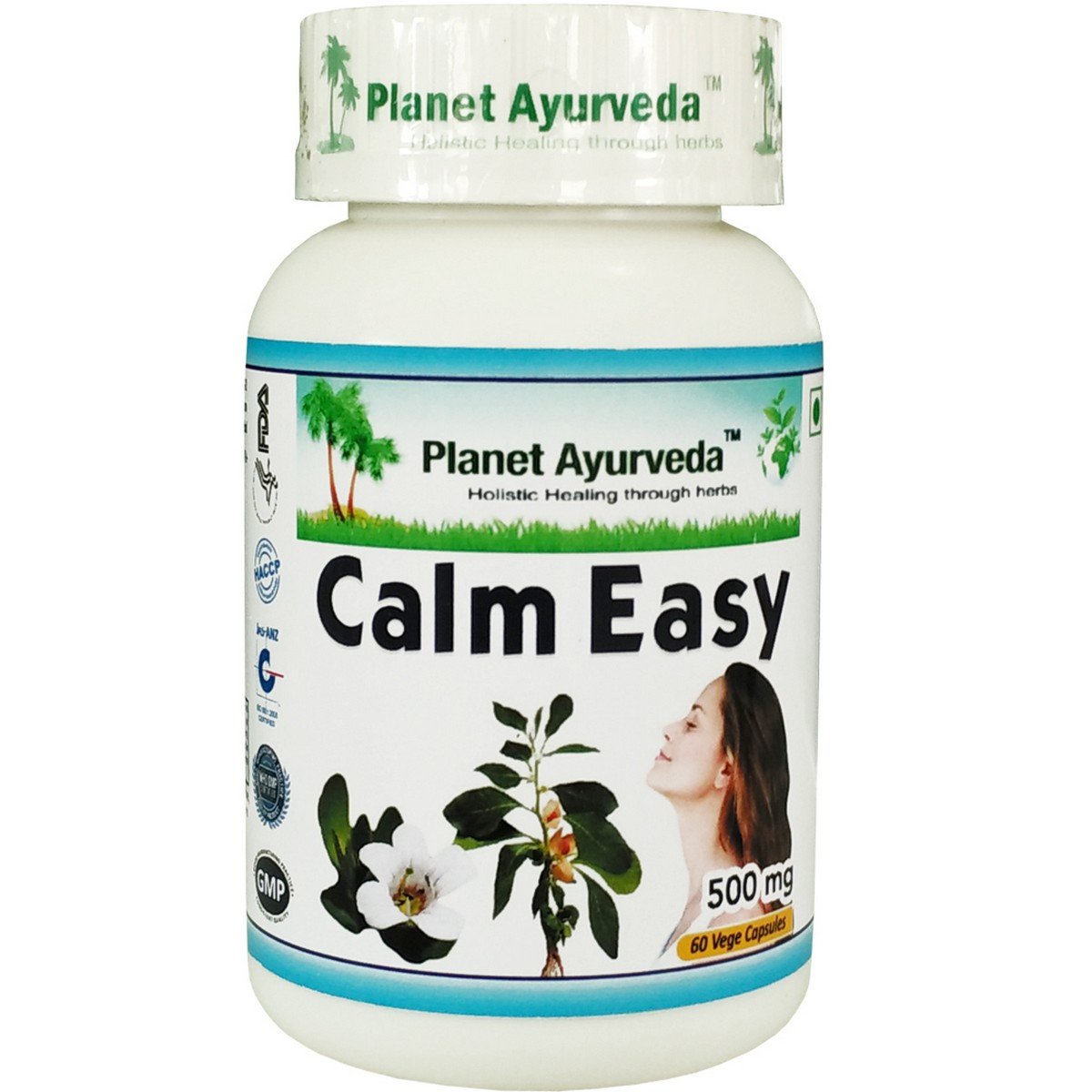 Planet Ayurveda uztura bagātinātājs Calm Easy (relaksācijai), 60kaps.