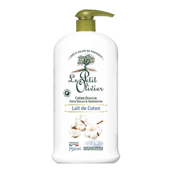 Le Petit Olivier hipoalerģiska krēmveida dušas želeja “Cotton Milk”, 750ml