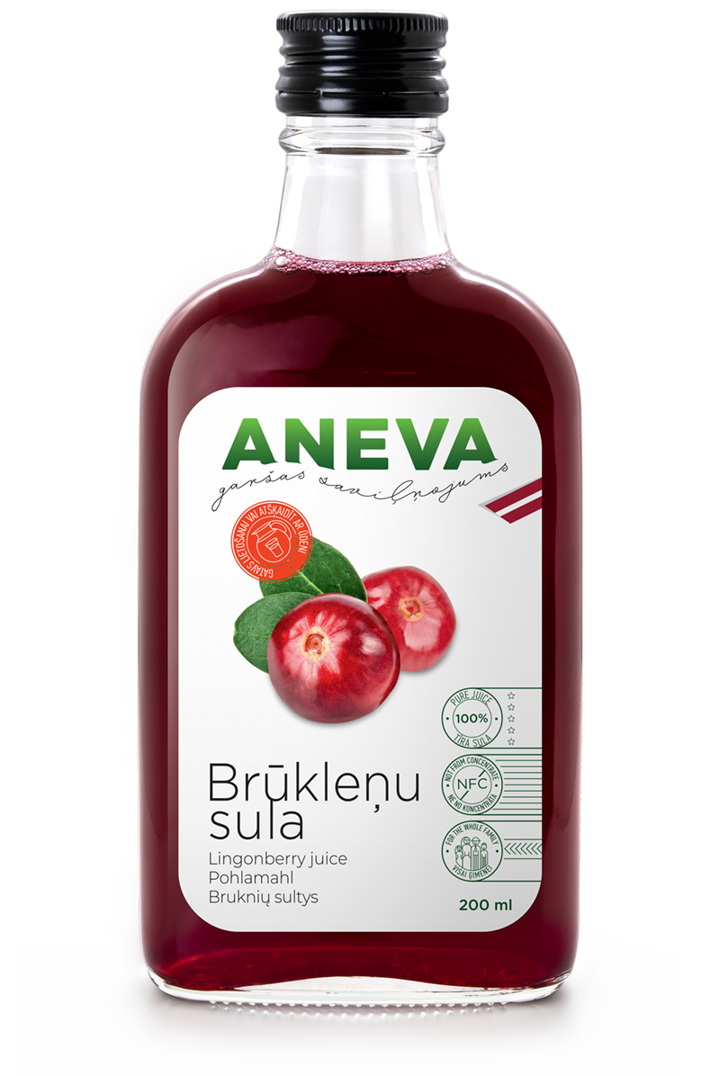 Aneva 100% brūkleņu sula, 200ml