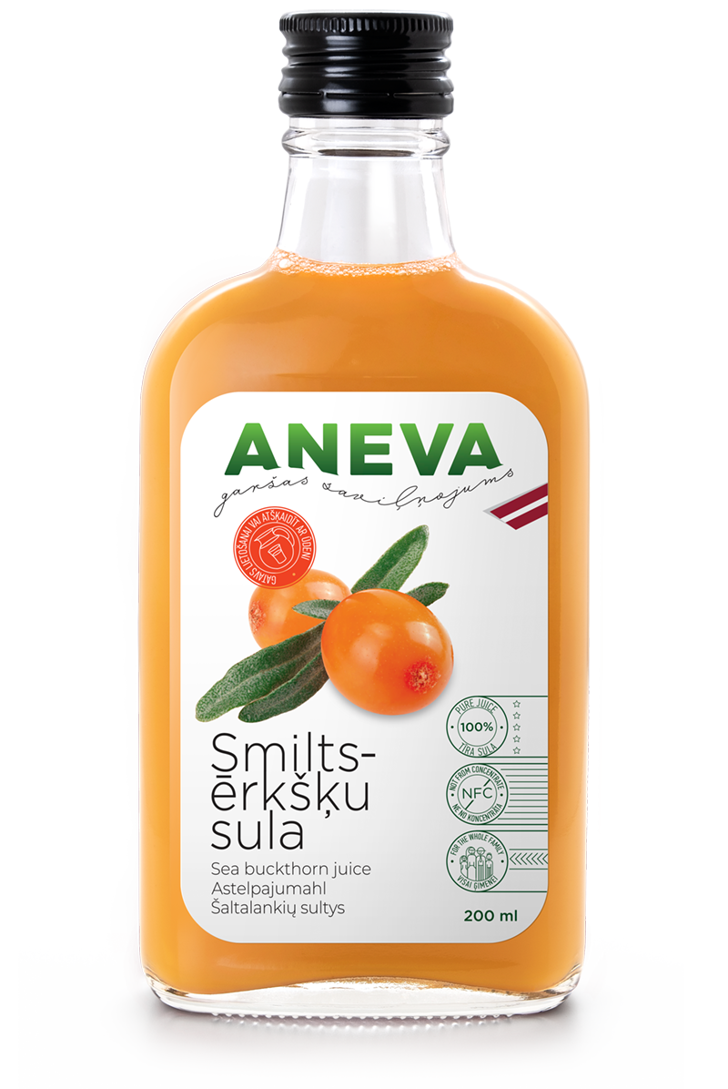 Aneva 100% smiltsērkšķu sula, 200ml