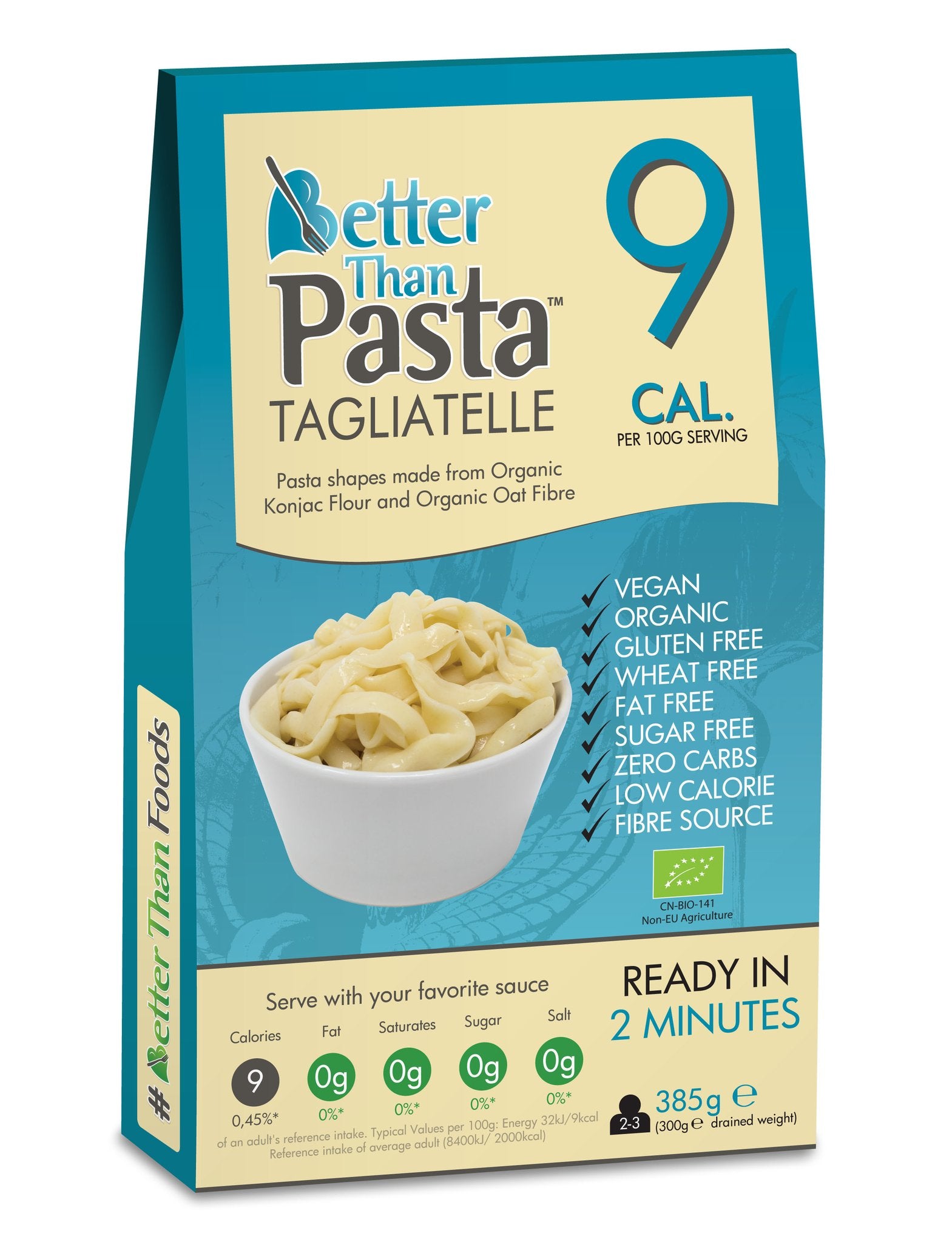 Better Than Pasta BIO pasta Tagliatelle no konjak (konjac) auga, 385g
