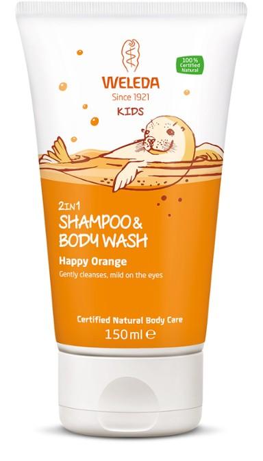 Weleda Kids dušas želeja un šampūns bērniem "Sulīgais apelsīns", 150ml