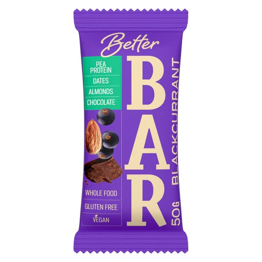 Better bezglutēna batoniņš ar zirņu proteīnu un upenēm, 50g