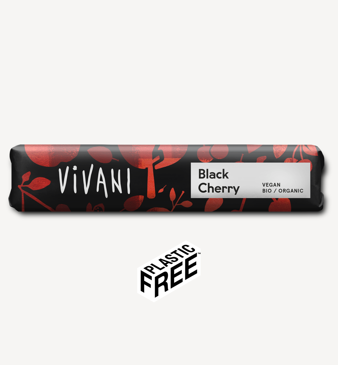 Vivani BIO Black Cherry melnās šokolādes batoniņš ar skābo ķiršu gabaliņiem, 35g