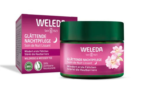 Weleda rožu un baltās tējas ādu izlīdzinošs nakts krēms sejai, 40ml