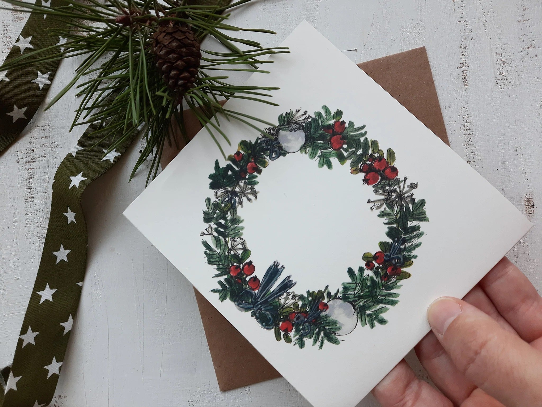 Mydesignpictures Ziemassvētkiem atverama kartīte Christmas Wreath