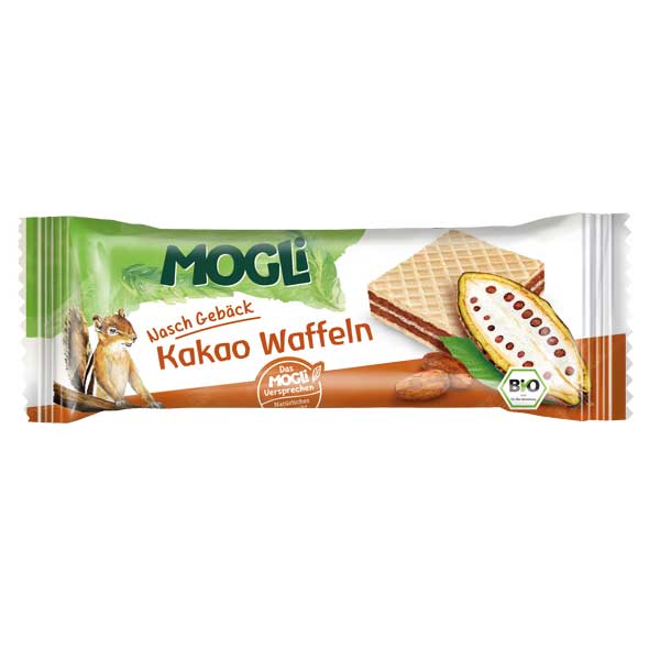 Mogli BIO vafeles ar kakao krēma pildījumu, 15g