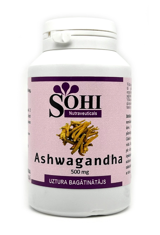 SOHI uztura bagātinātājs Ašvaganda (Ashwagandha) 500mg, 60 kaps.