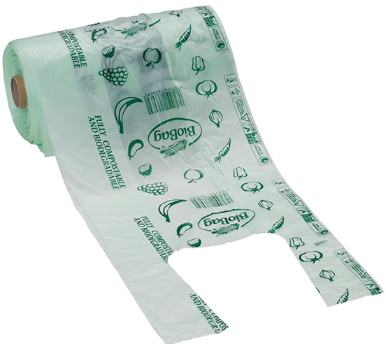 BioBag biokompostējami produktu maisiņi ruļļos ar rokturiem, 300gb.