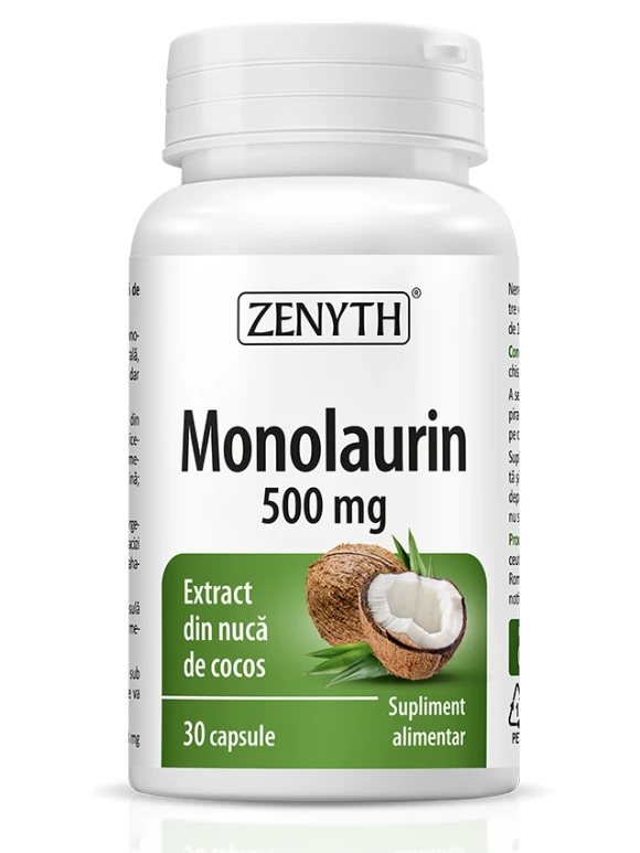 Zenyth uztura bagātinātājs Monolaurīns (monolaurin) 500mg, 30 kaps.