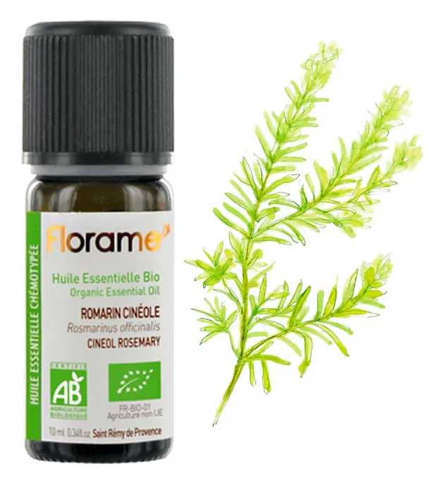 Florame organiska cineola rozmarīna ēteriskā eļļa, 10ml
