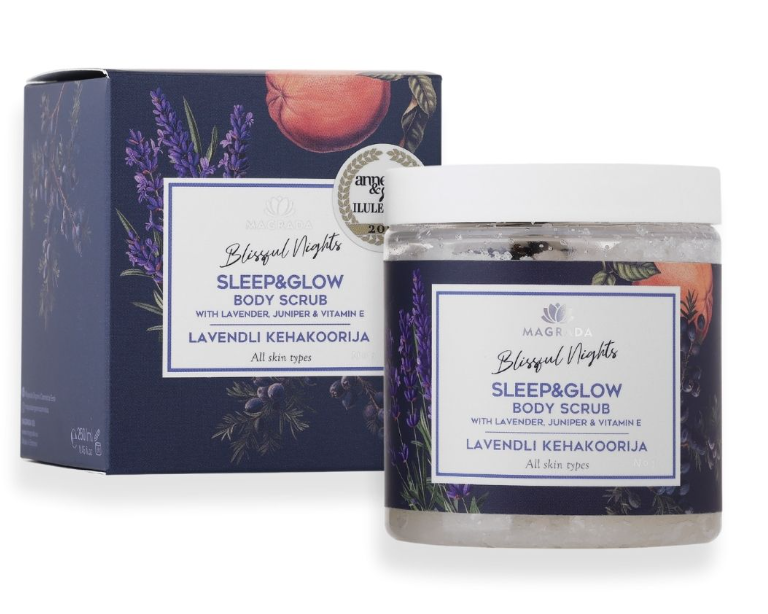 Magrada Lavender lavandas ķermeņa skrubis ar greipfrūtu ēterisko eļļu, 250ml