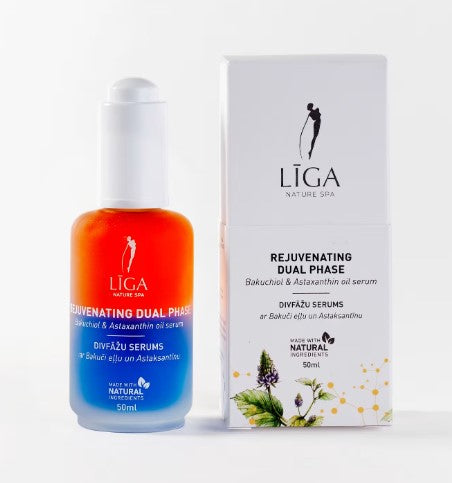 Līga Nature SPA 2 fāžu serums ar bakuči eļļu un astaksantīnu, 50ml