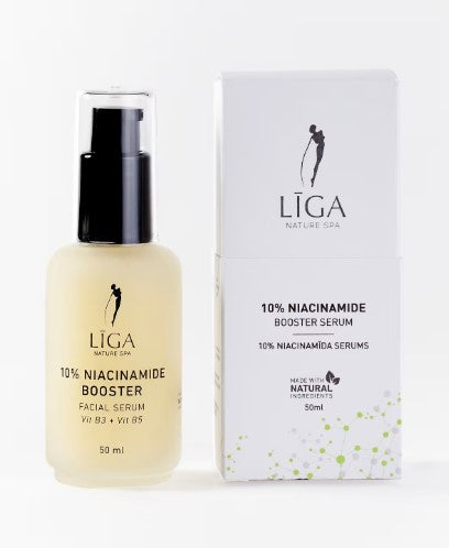 Līga Nature SPA 10% niacinamīda serums sejai ar B3 un B5 vitamīniem, 50ml