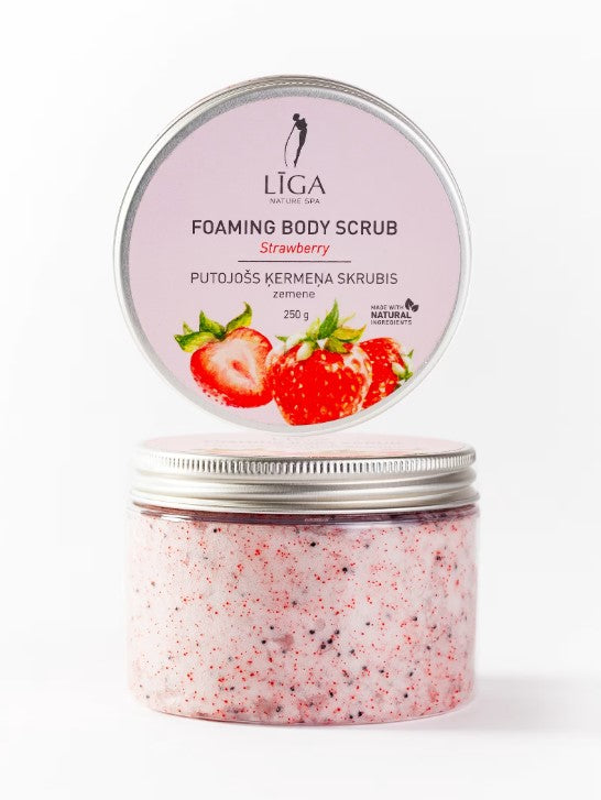 Līga Nature SPA putojošs skrubis ķermenim "Zemene", 250g