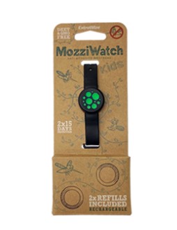 Extrawize MozziWatch pretodu aproce bērniem un visai ģimenei – dabīga aizsardzība pret odiem, ērcēm un knišļiem, Zaļa