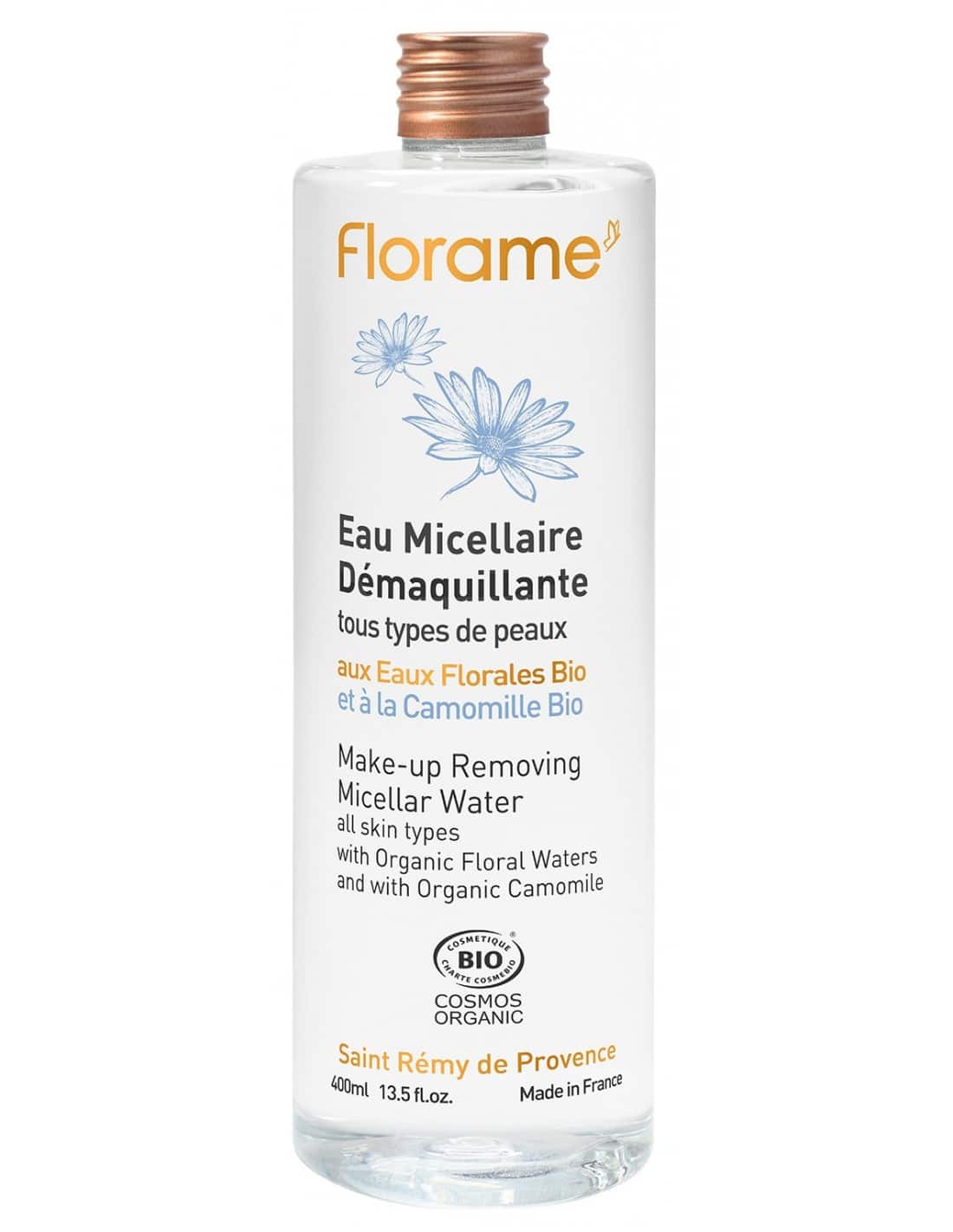 Florame micelārais ūdens kosmētikas noņemšanai ar bio kumelīšu ekstraktu, 200ml