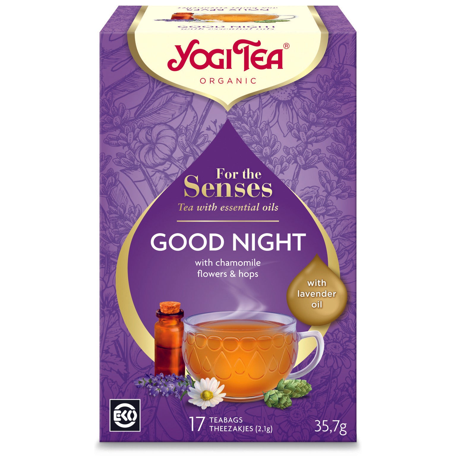 Yogi Tea BIO For The Senses tēja ar labu nakti "Good Night", 17pac./34.3g