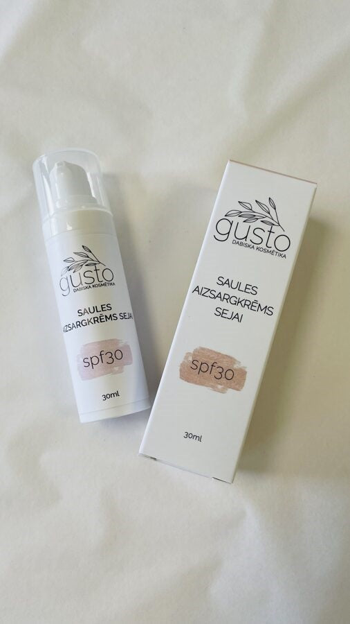 Gusto saules aizsargkrēms sejai SPF30, 30ml