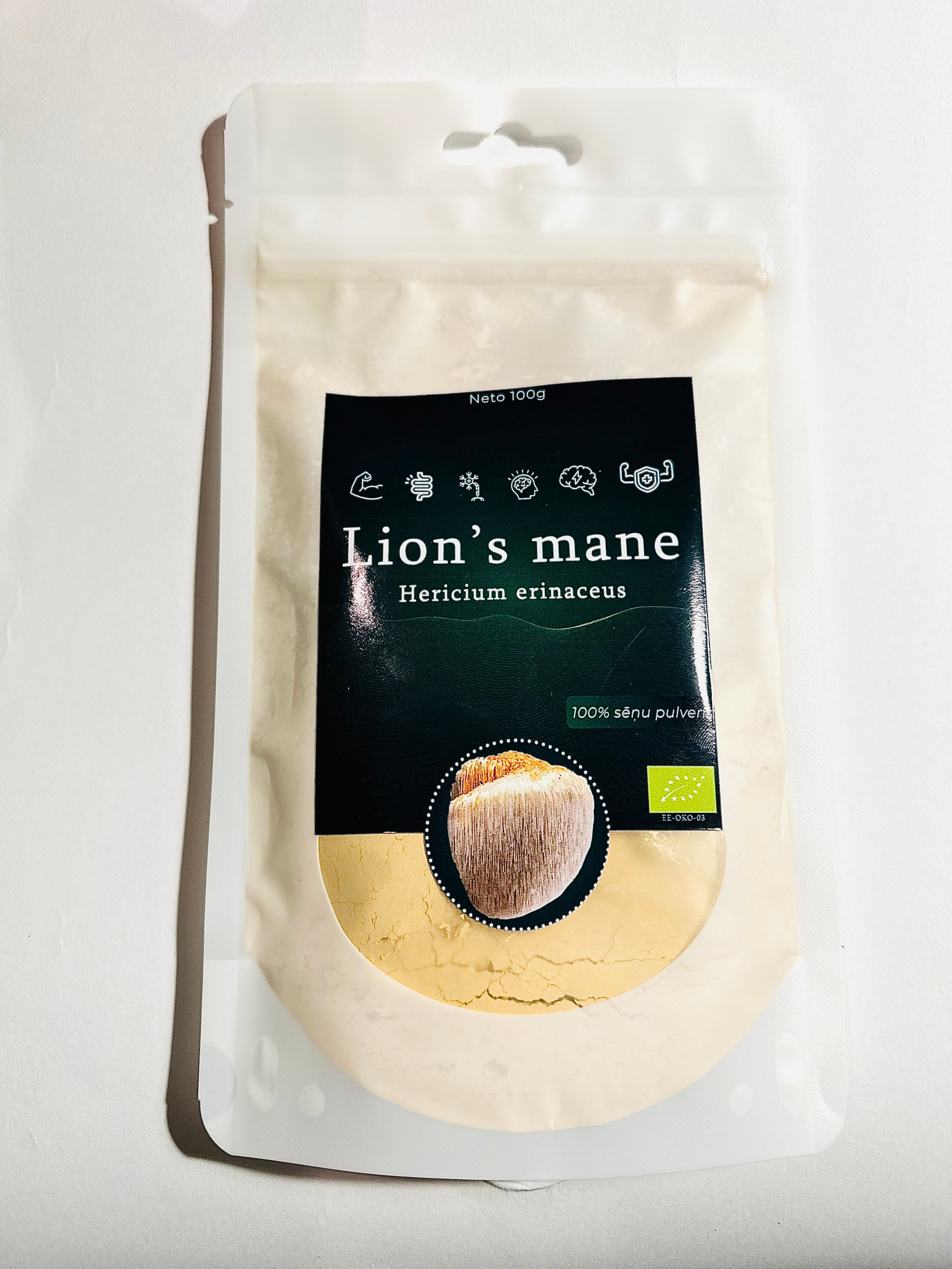 Alterno Lion`s mane (eža dižadatene, lauvas krēpes) 100% sēņu pulveris, 100g