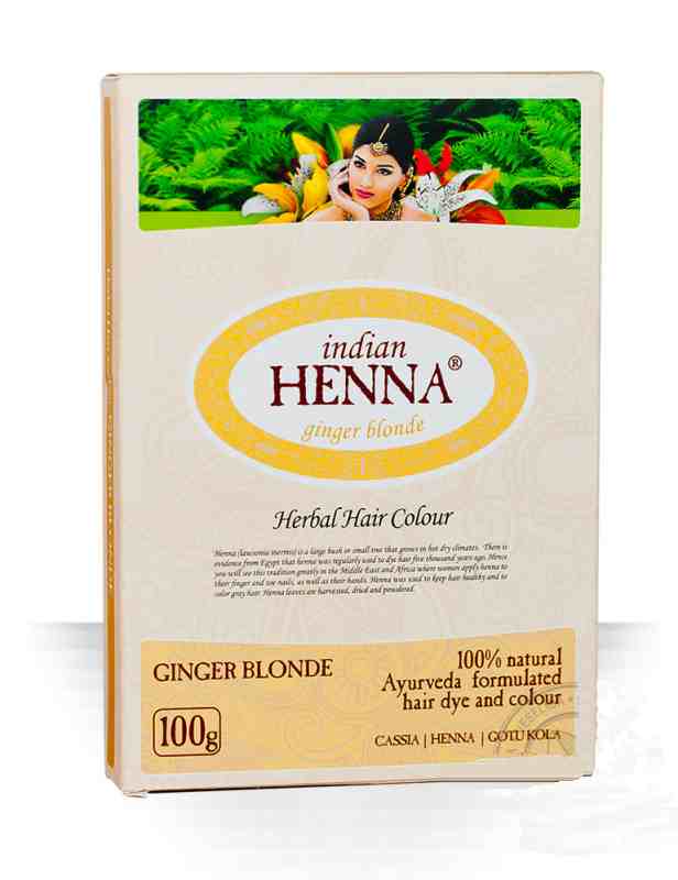 Indian Henna matu krāsa Ginger blonde (ingvera blonds), 100g