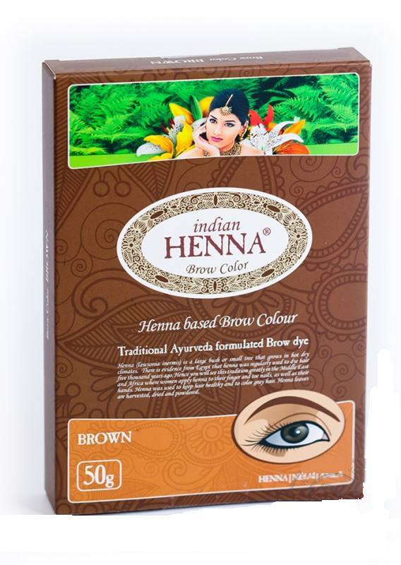 Indian Henna Brow Brown uzacu krāsa brūna, 50g