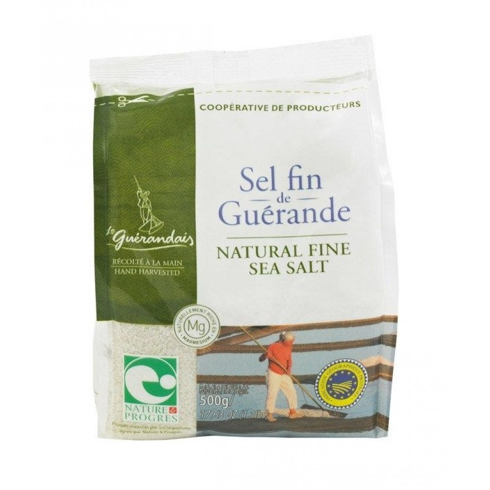 Le Guerandais pelēkais ķeltu, celtic sea salt smalkais jūras sāls no Guerandes, 500g