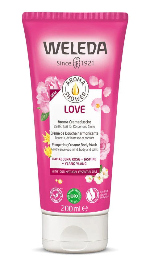 Weleda savvaļas rožu krēmveida dušas ziepes "Love", 200ml