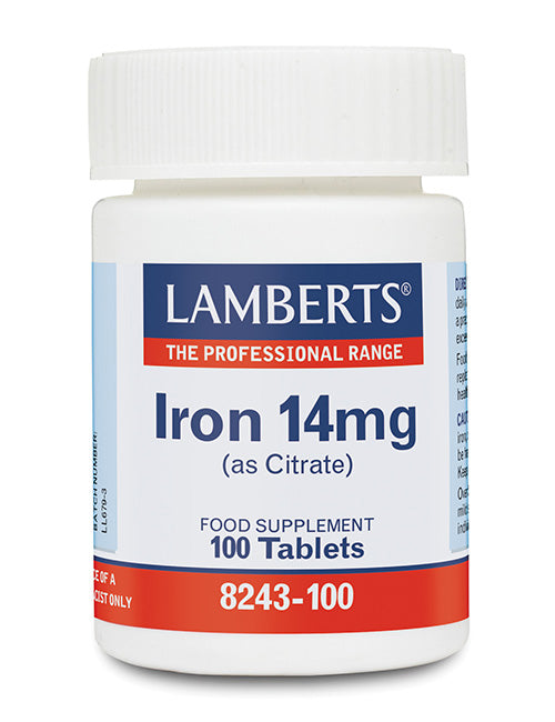 Lamberts uztura bagātinātājs Dzelzs (citrāts) 14mg, 100tab.