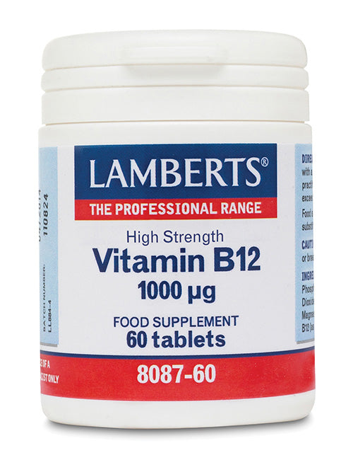 Lamberts uztura bagātinātājs Augstas devas Vitamīns B12 1000µg, 60 tabl.