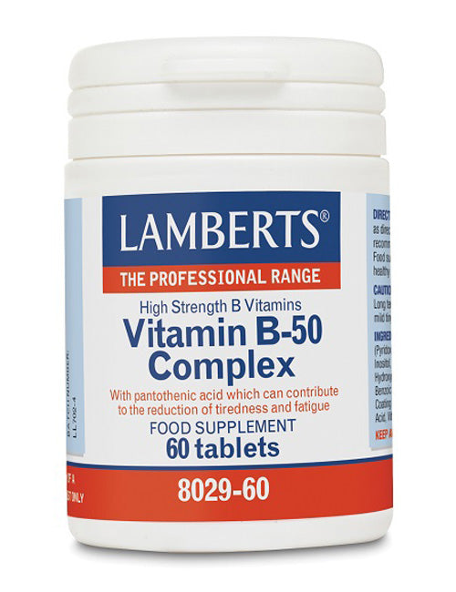 Lamberts uztura bagātinātājs Vitamīnu B-50 komplekss, 60 tabl.