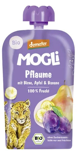 Mogli BIO plūmju, bumbieru, ābolu un banānu biezenis, 100g
