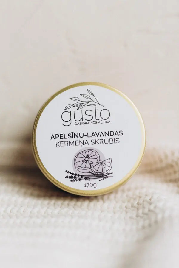 Gusto apelsīnu un lavandas ķermeņa skrubis, 170g