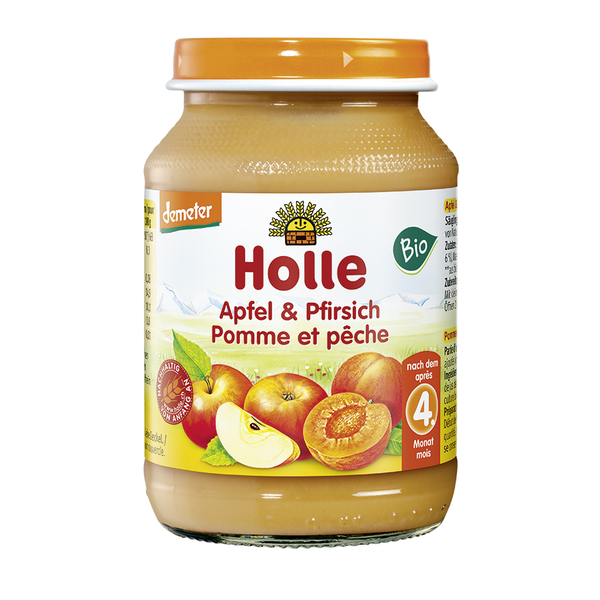 Holle BIO ābolu un persiku biezenis no 4 mēn., 190g